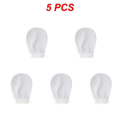 Guante de baño para limpieza corporal, esponja para ducha, guante exfoliante, guante de masaje facial, guante desmaquillante para baño y ducha.