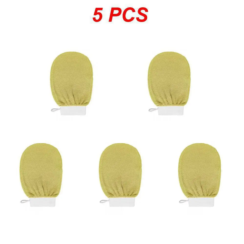 Guante de baño para limpieza corporal, esponja para ducha, guante exfoliante, guante de masaje facial, guante desmaquillante para baño y ducha.