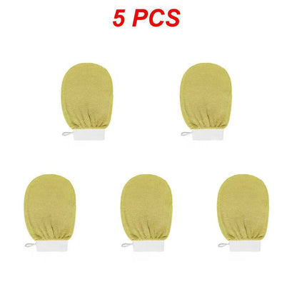 Guante de baño para limpieza corporal, esponja para ducha, guante exfoliante, guante de masaje facial, guante desmaquillante para baño y ducha.