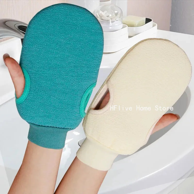 Guante exfoliante para baño, exfoliante, limpieza corporal, guantes para frotar piel muerta, para ducha, cepillo corporal, toalla, SPA, espuma, masaje corporal.